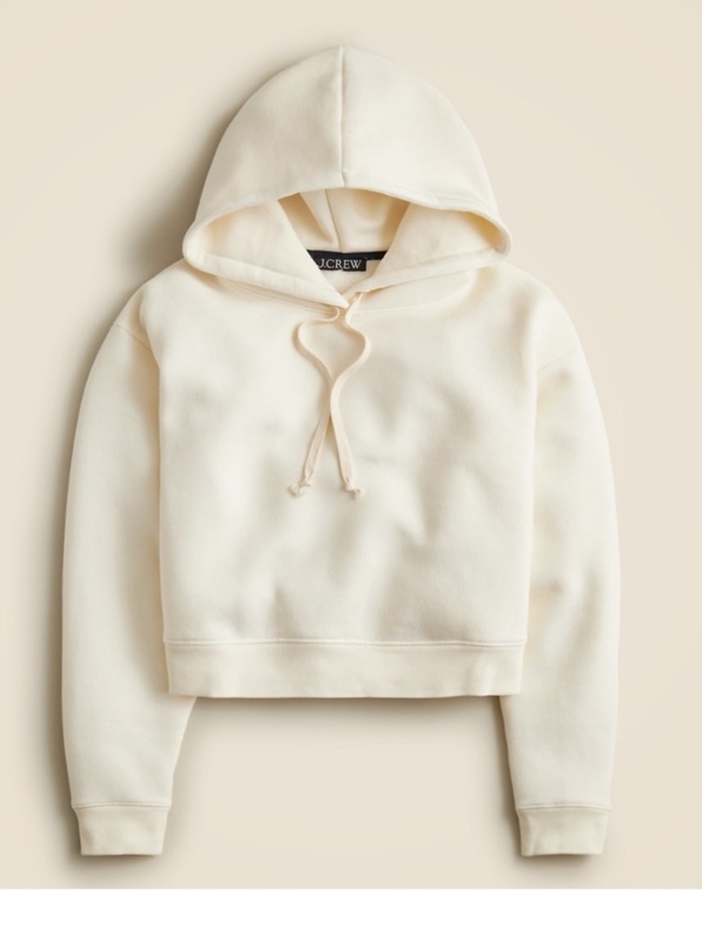 J. Crew Heritage Fleece Cropped Hoodie Ivory‎